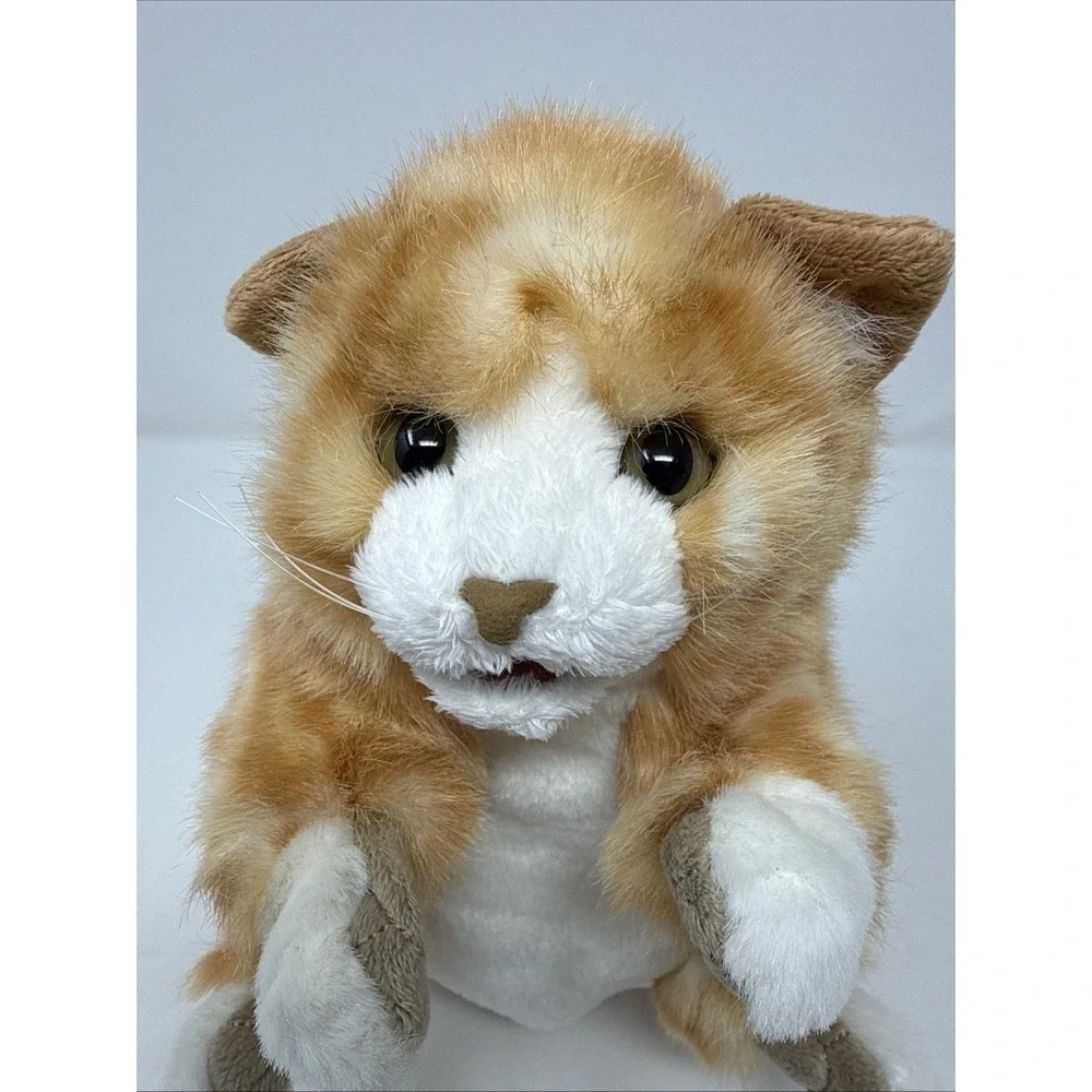 Folkmanis Orange Tabby Kitten Hand Puppet‎ Striped Tiger Kitty Cat Plush